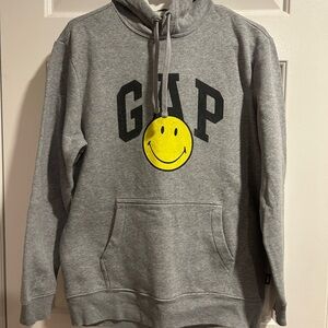 GAP Gray and Yellow Sweater with Smiley Face